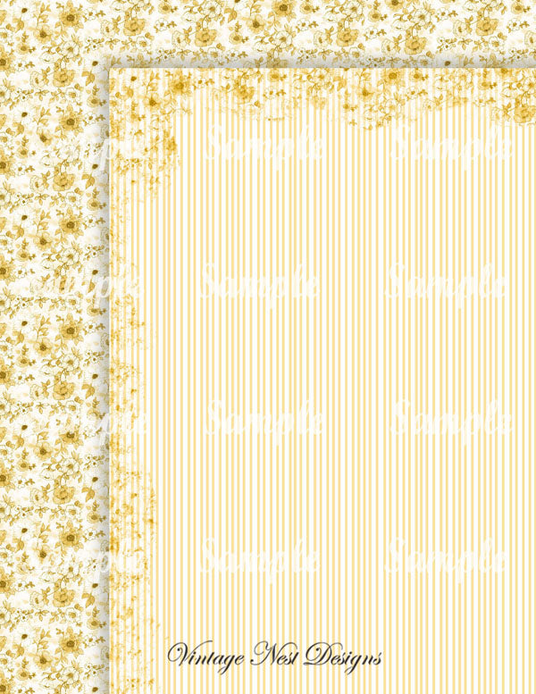 Digital Scrapbooking Victorian Dollhouse Wallpaper No.5 Illustration Instant Download