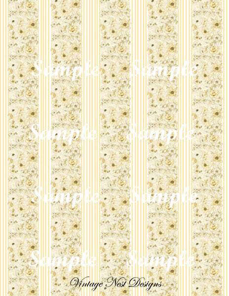 Digital Scrapbooking Victorian Dollhouse Wallpaper No.5 Illustration Instant Download