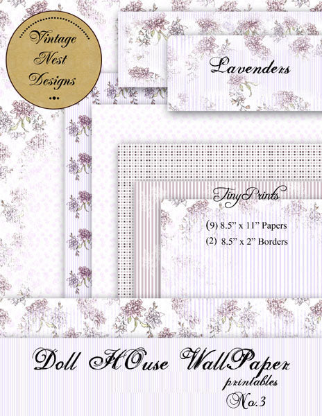 Papier peint de maison de poupée n° 3 Illustrations numériques Scrapbooking