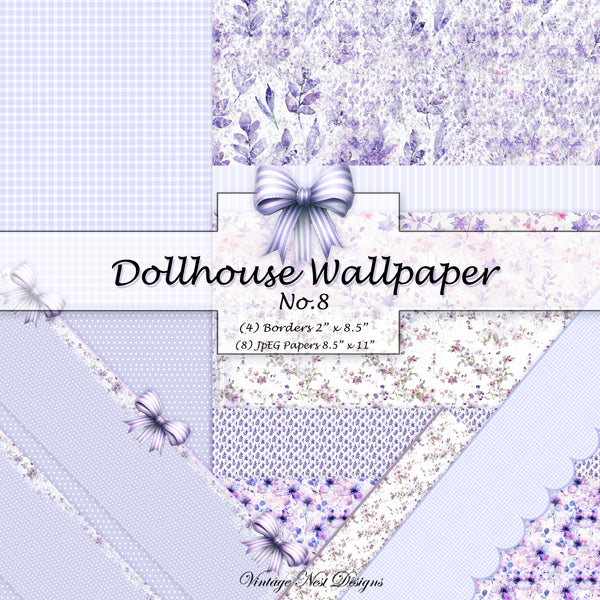 Papier peint de maison de poupée n° 8 Illustrations numériques pour scrapbooking
