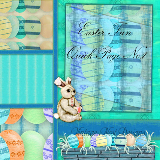 Digital Scrapbooking Easter Fun Quick Page No.1 Instant Download