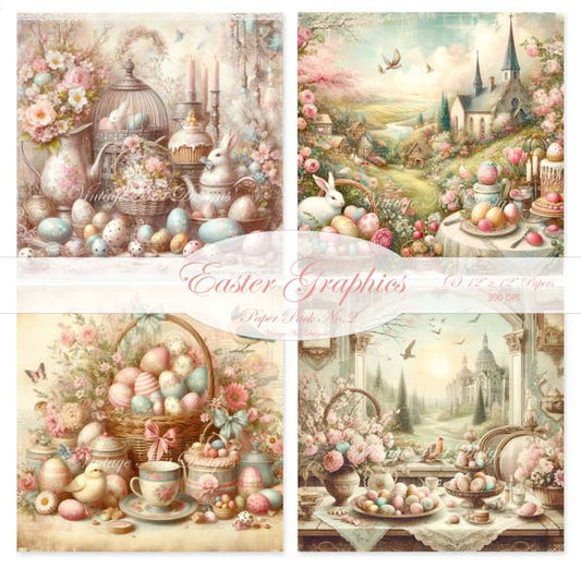 Digital Prints Easter Graphics Paper Pack No.2 Illustration Instant Download