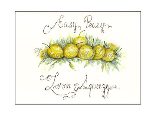 Easy Peasy Nr. 1 Digitaldruck Aquarellmalerei