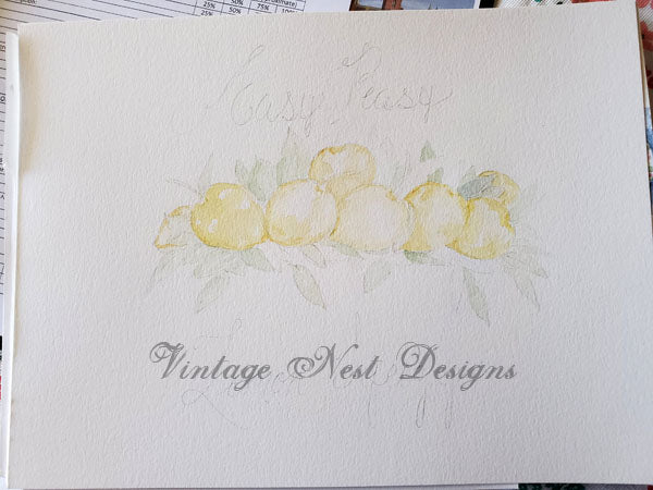 Easy Peasy Peinture aquarelle imprimée numérique n° 1
