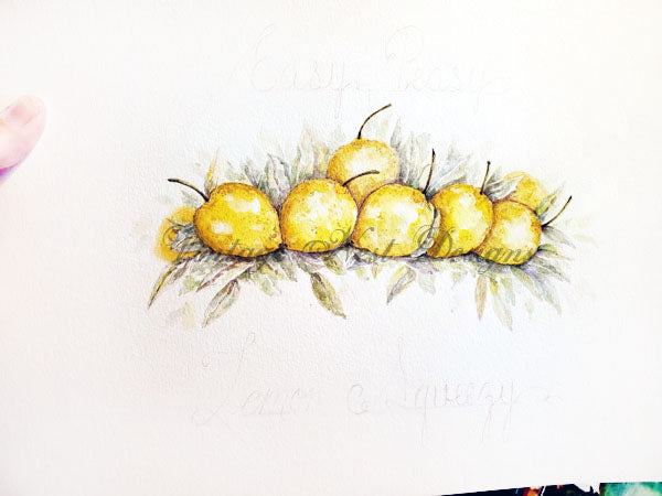 Easy Peasy Peinture aquarelle imprimée numérique n° 1
