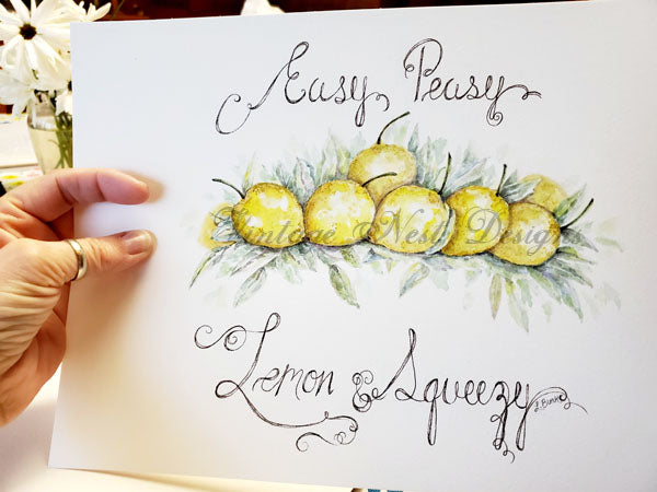 Easy Peasy Peinture aquarelle imprimée numérique n° 1