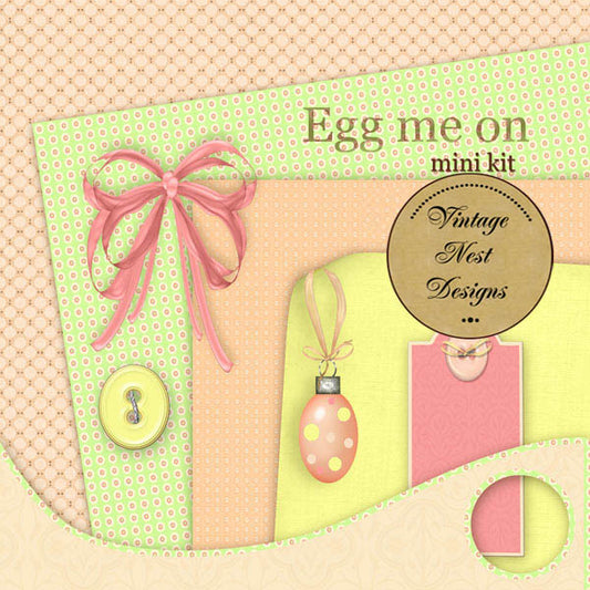 Digital Scrapbooking Egg on Me Kit Instant Download