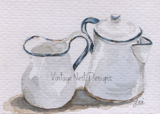 Emailleware Nr.1 ACEO Digitaldruck Aquarellmalerei