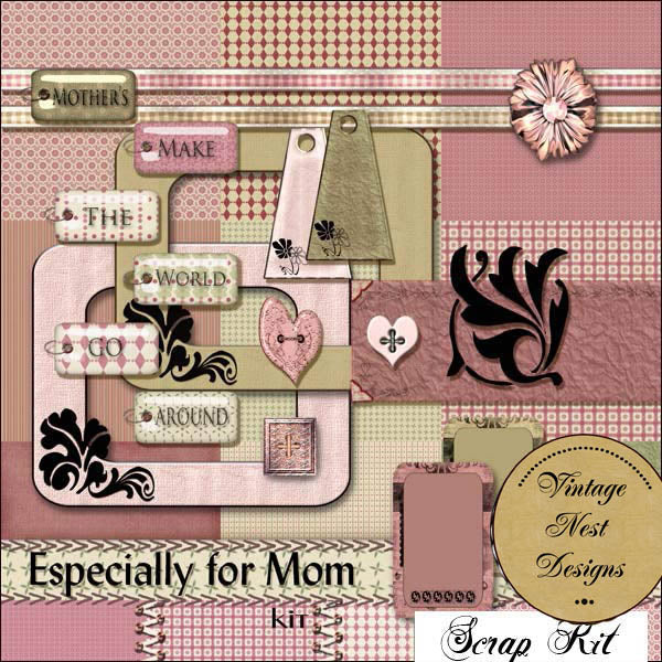 Digital Scrapbooking Especially for Mom Kit Instant Download