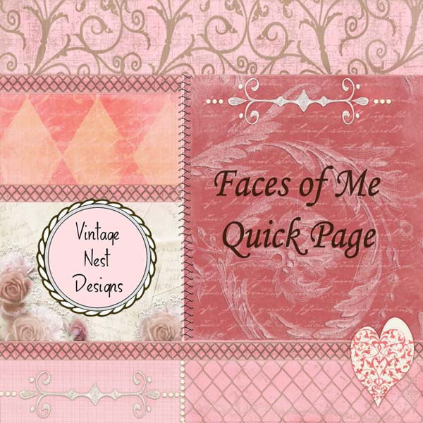 Digital Scrapbooking Faces of Me Quick Page No.1 Instant Download