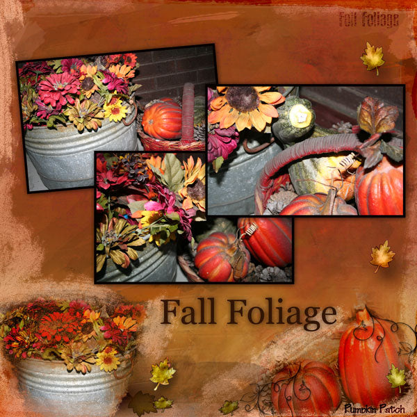 Digital Scrapbooking Fall Foliage Quick Page No.1 Instant Download