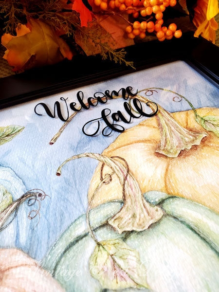 Digital Print Fall Halloween Pumpkins No.1 Watercolor Painting Instant Download