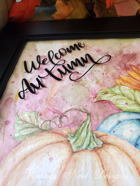 Digital Print Fall Halloween Pumpkins No.2 Watercolor Painting Instant Download