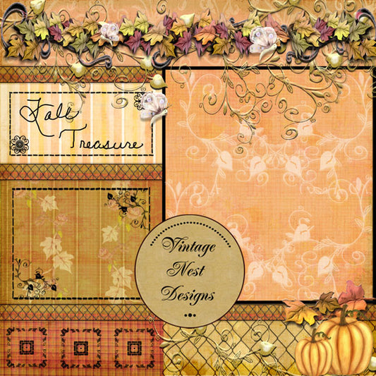 Page Rapide Scrapbooking Numérique Trésor d'Automne n°1 Téléchargement Immédiat