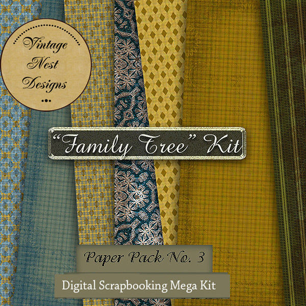 Family Tree Scrapbooking Kit Digital Prints Scrapbooking