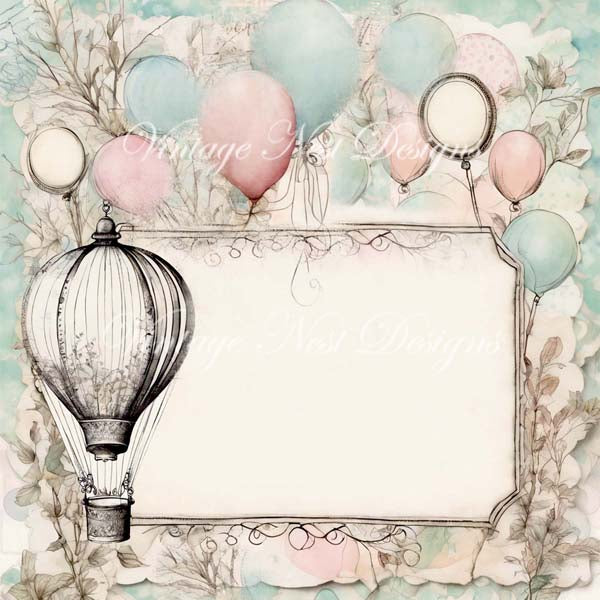 Ballons fantaisistes - Maquettes de pages n°1 - Illustration numérique