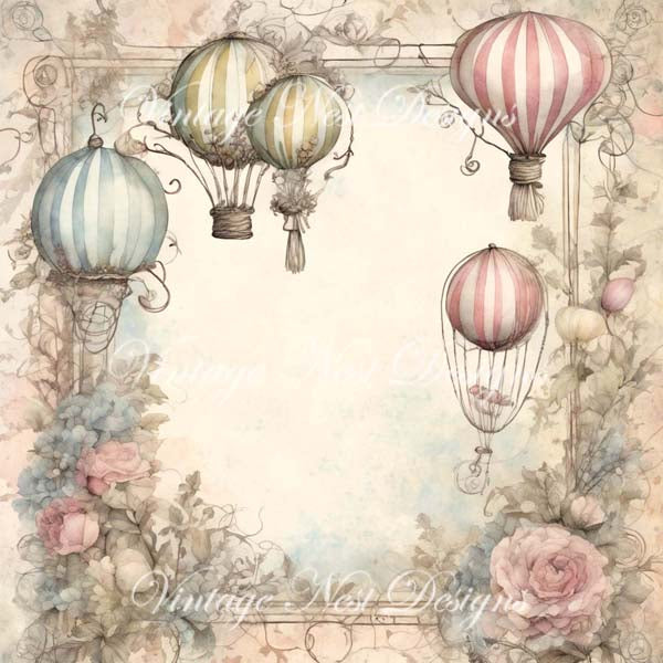 Ballons fantaisistes - Maquettes de pages n°1 - Illustration numérique