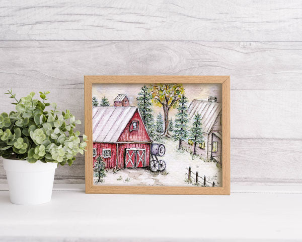 Digital Print Farm Life No.10 ACEO Watercolor Instant Download