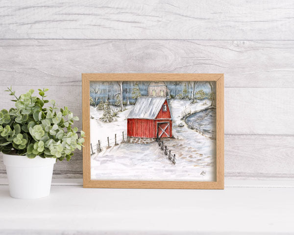 Digital Print Farm Life No.13 Watercolor Painting Instant Download