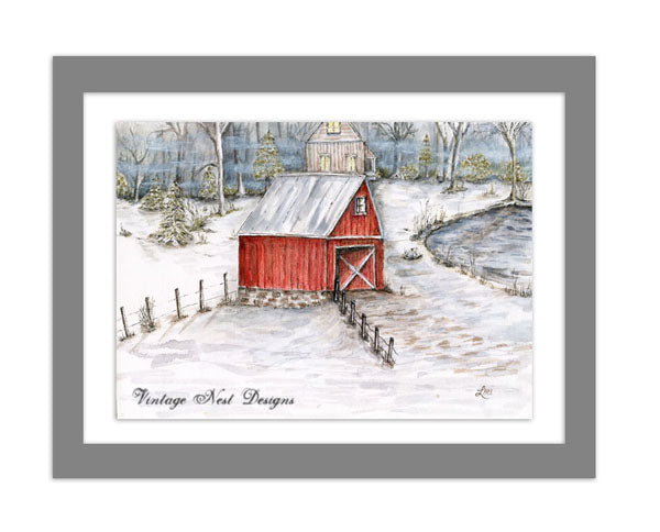 Digital Print Farm Life No.13 Watercolor Painting Instant Download