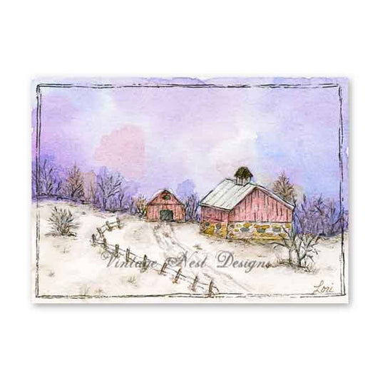 Digital Print Farm Life No.9 ACEO Watercolor Painting Instant Download