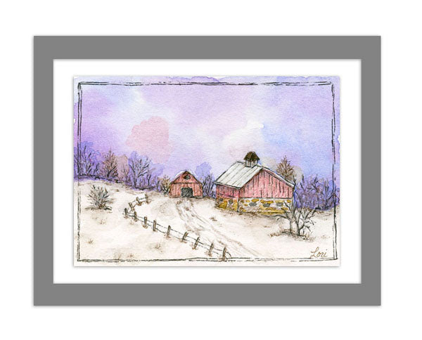 Digital Print Vie à la ferme n°9 ACEO Peinture aquarelle Téléchargement instantané