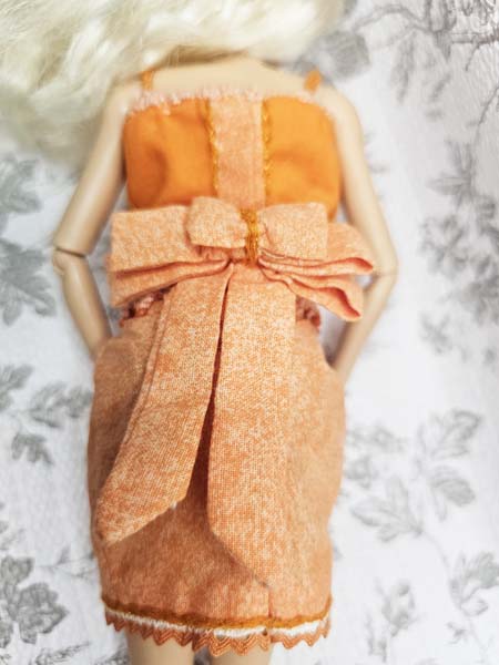 Barbie Fashion Doll Outfit No.7 Orange Handmade Dress