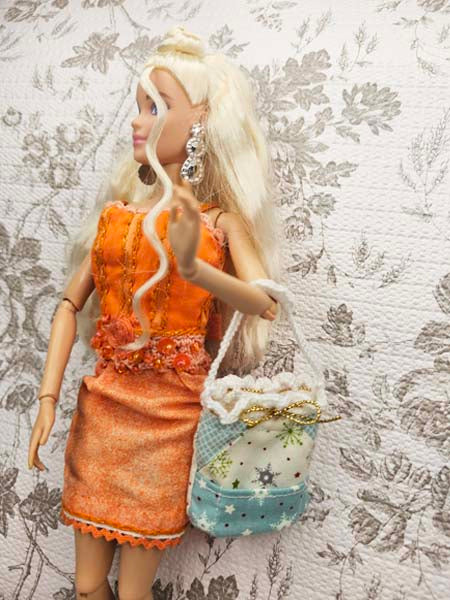 Barbie Fashion Doll Outfit No.7 Orange Handmade Dress