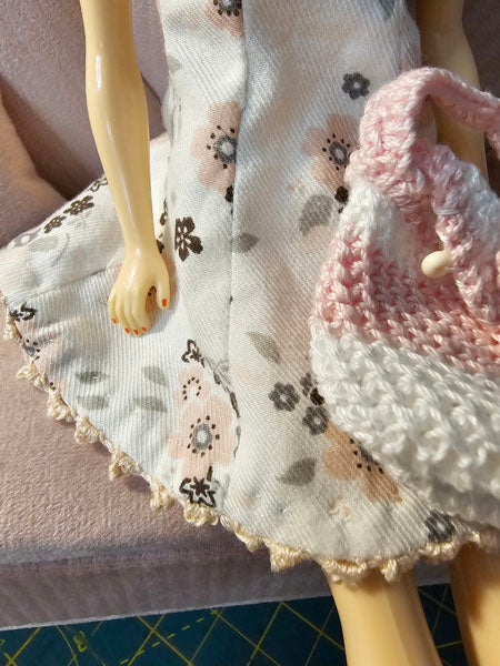 Barbie Fashion Doll Outfit No.5 Handmade Dress & Bag