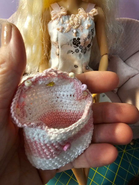 Barbie Fashion Doll Outfit No.5 Handmade Dress & Bag