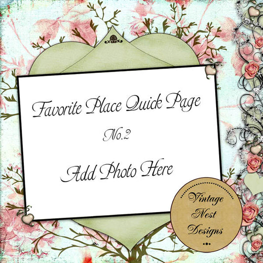 Page rapide "Endroit préféré" de scrapbooking numérique n°2 Téléchargement instantané