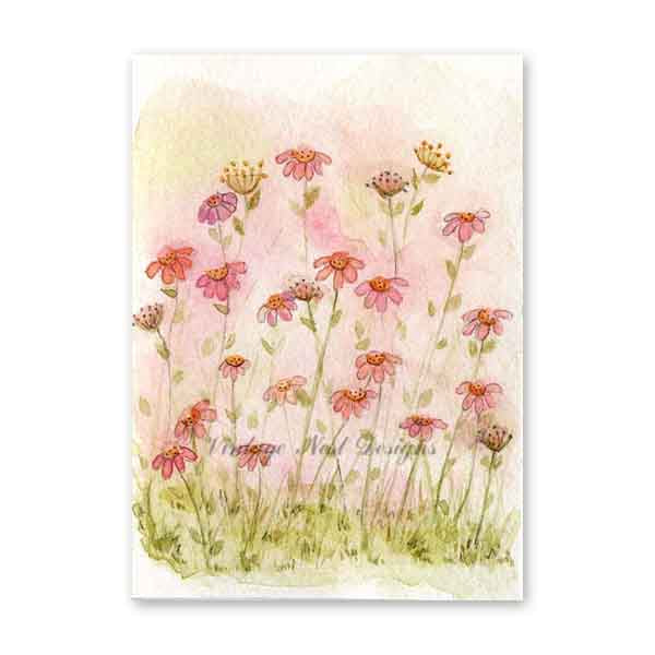 Champ de fleurs n°1 – Impression numérique ACEO, peinture aquarelle