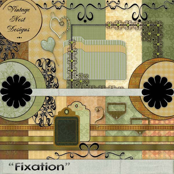 Digitales Scrapbooking Fixierungs-Kit Sofort-Download