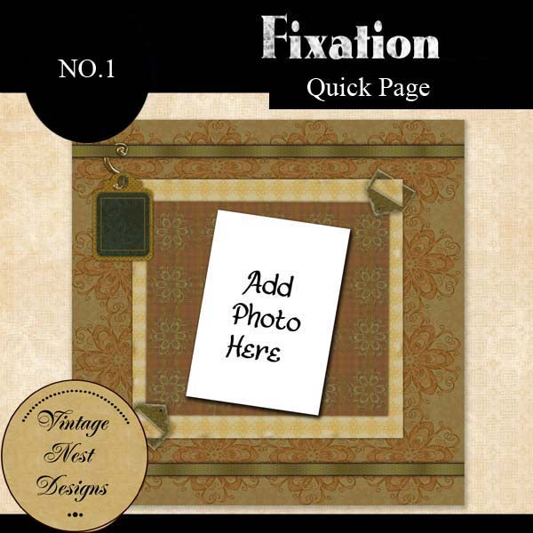 Page rapide de scrapbooking numérique - Fixation n°1 - Téléchargement immédiat