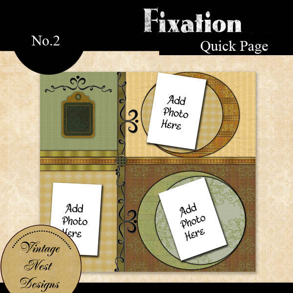 Digital Scrapbooking Fixation Quick Page Nr. 2 Sofort-Download