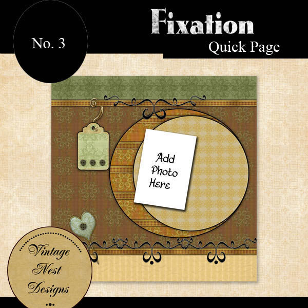 Digital Scrapbooking Fixation Quick Page No.3 Instant Download