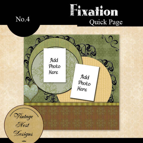 Digital Scrapbooking Fixation Quick Page No.4 Instant Download