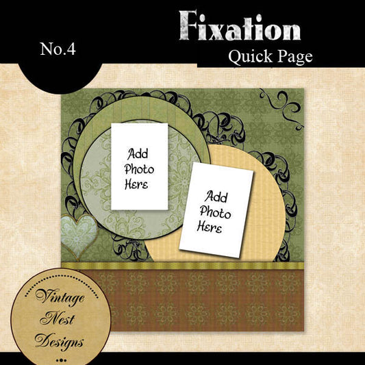Page rapide n°4 de scrapbooking numérique : Fixation - Téléchargement immédiat