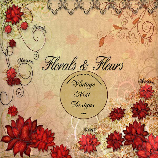 Scrapbooking Numérique Floral & Fleurs Quick Page N°1 Téléchargement Immédiat