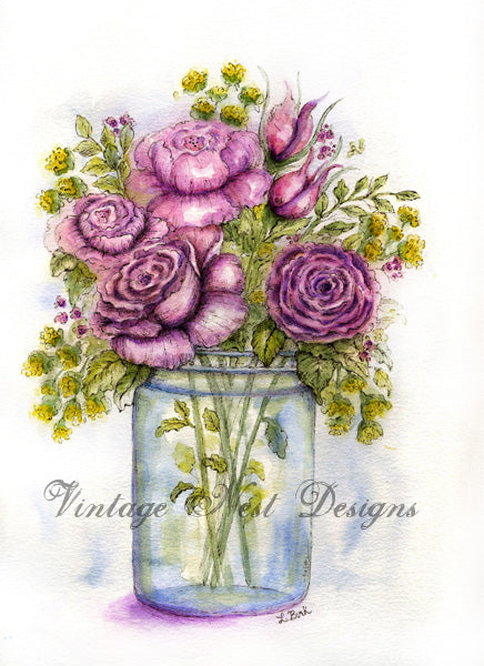 Florales Nr. 14 Digitaldruck Aquarellmalerei