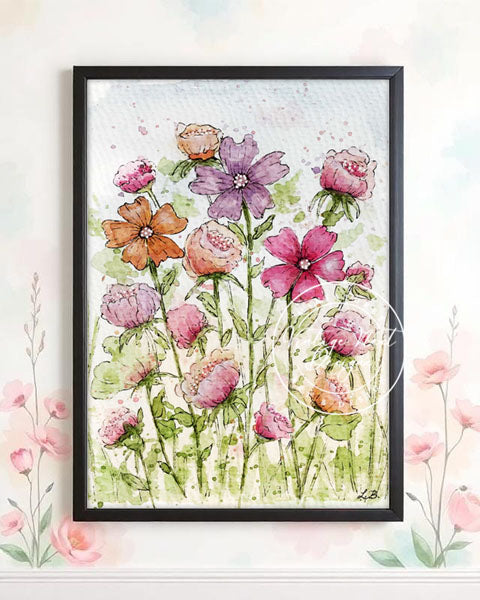 Digital Prints Flourishes No.15:2 Watercolor Painting Instant Download