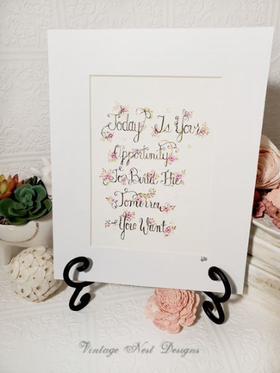 Citation Fleurs N°1 Aquarelle Originale