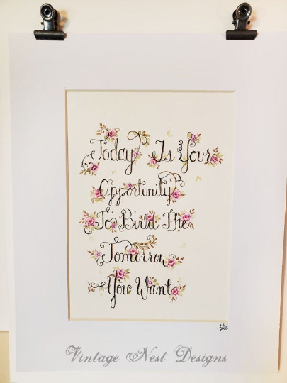 Citation Fleurs N°1 Aquarelle Originale
