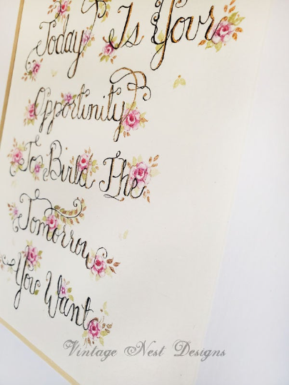 Citation Fleurs N°1 Aquarelle Originale