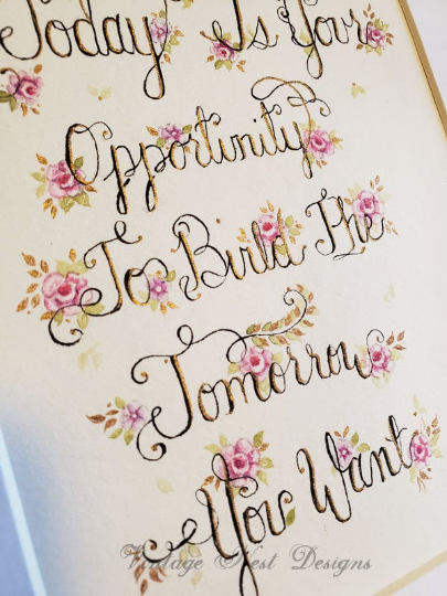 Citation Fleurs N°1 Aquarelle Originale
