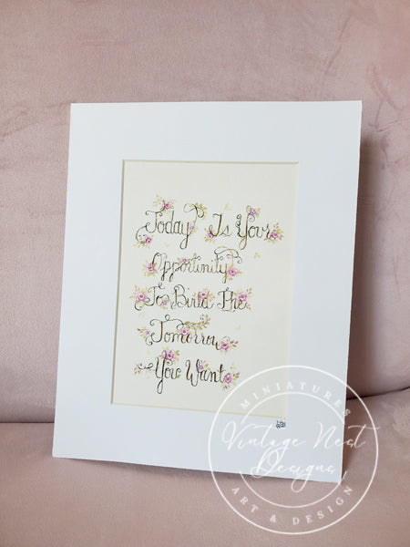 Citation Fleurs N°1 Aquarelle Originale