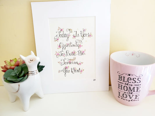 Flowers Quote No.1 Original Watercolor Painting