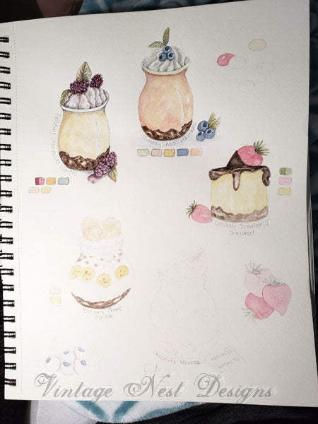 Digital Print Food Graphics Clip Art No.1 Watercolor Instant Download