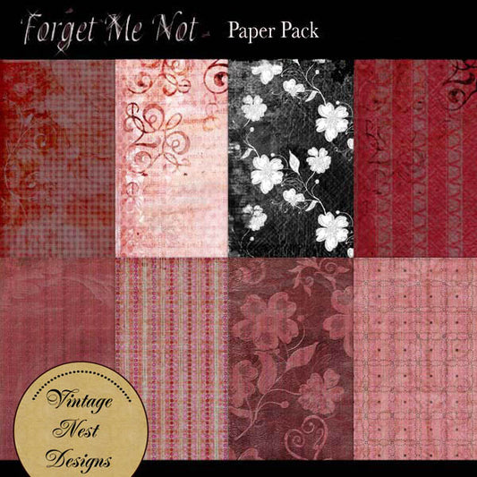 Digital Scrapbooking Forget Me Not Instant Download