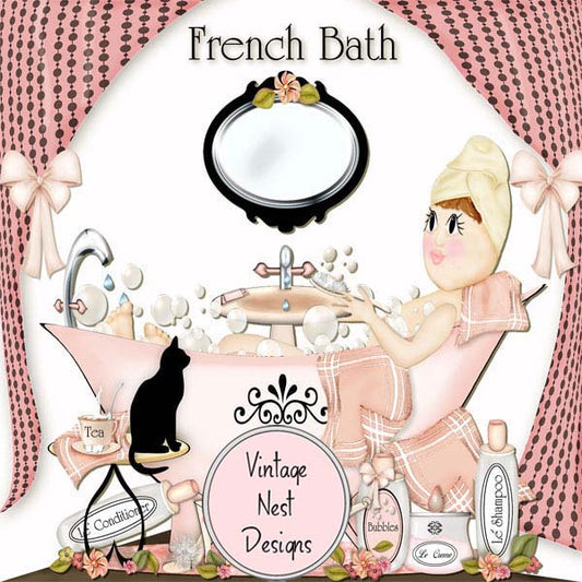 Scrapbooking numérique Bain français Page rapide n°1 Téléchargement instantané